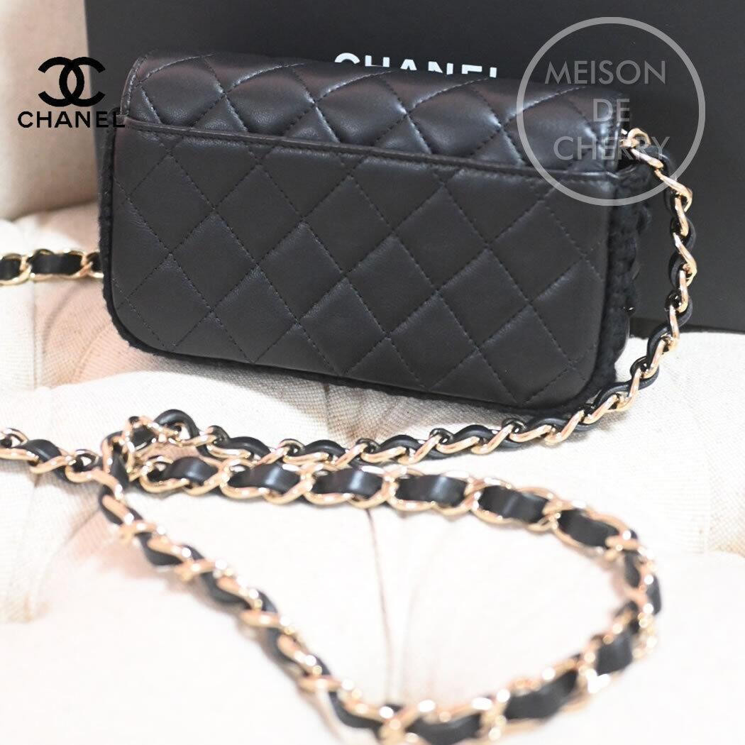 希少♡CHANEL フォンショルダー♡ブラック♡ラム